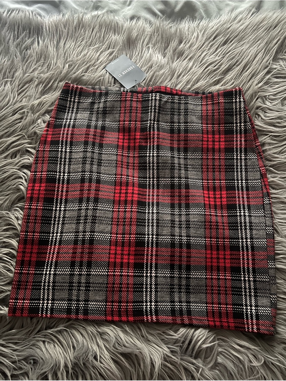 Forever 21 Red and Black Plaid Mini Skirt